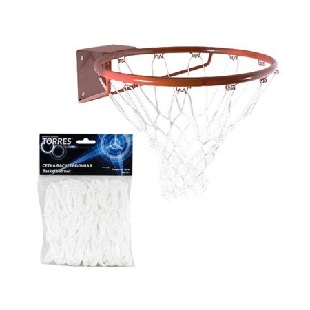 Купить Сетка баскетбольная Torres, нить 4 мм, белая в Судогде 