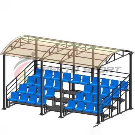 Купить Трибуна для зрителей 4 ряда на 34 места с навесом и перилами в Судогде 